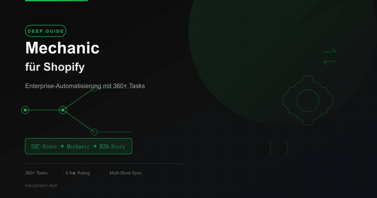 Mechanic für Shopify: Der ultimative Guide zur Enterprise-Automatisierung